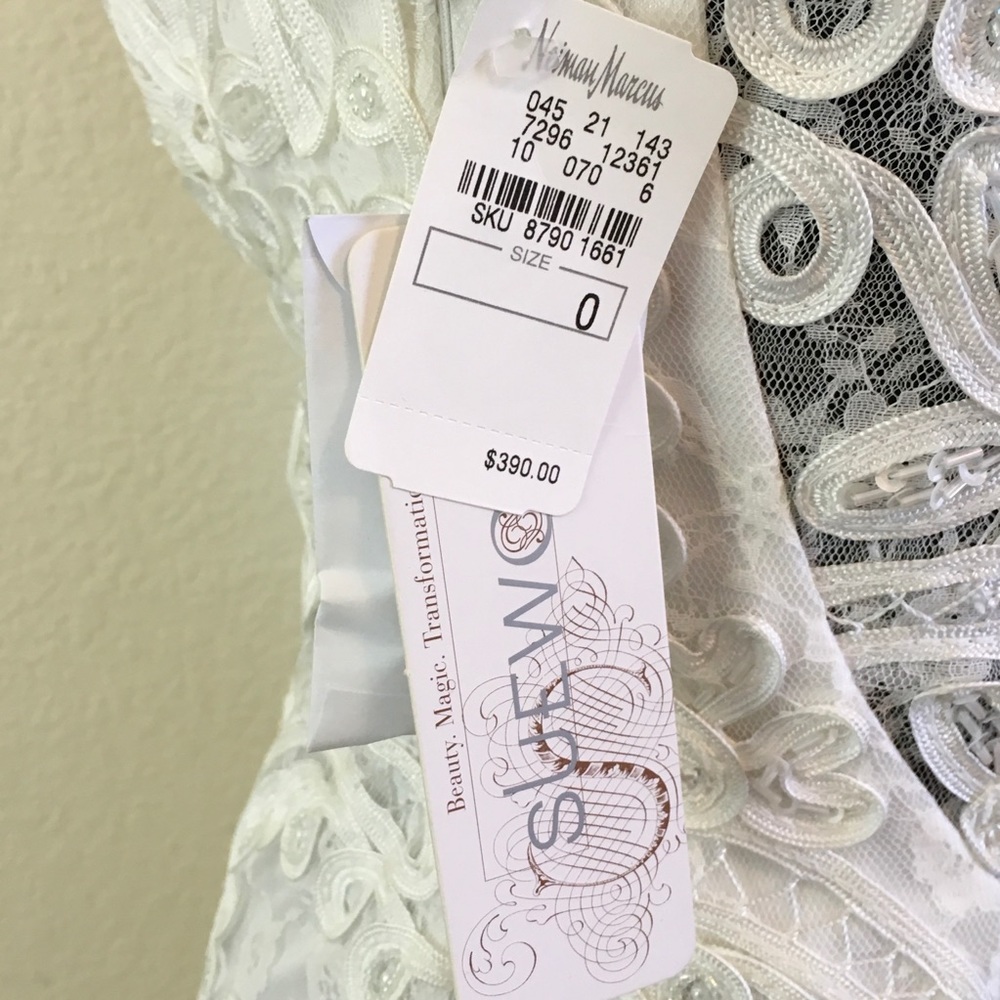 Sue Wong Lace Beaded Ivory Strapless Dress Size 0 - Picture 5 of 8